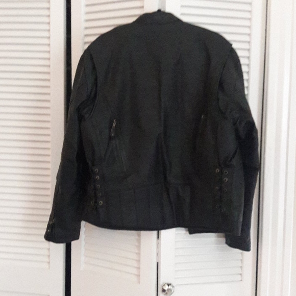 Black leather biker jacket - Picture 5 of 9
